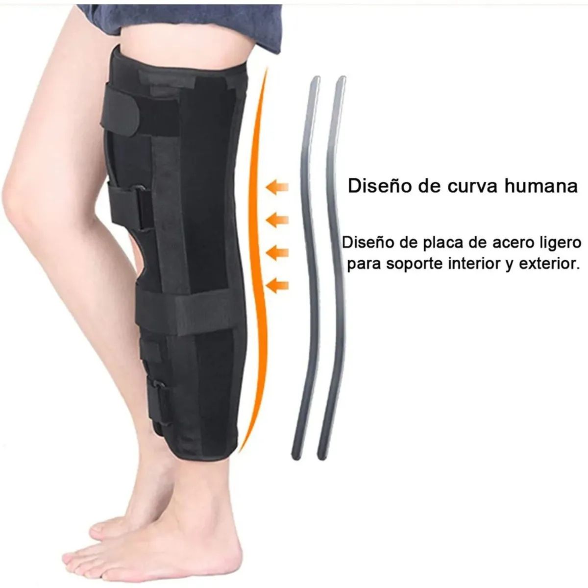 MOVI - Inmovilizador de Pierna con Varillas Ortopédico Ajustable TALLA M