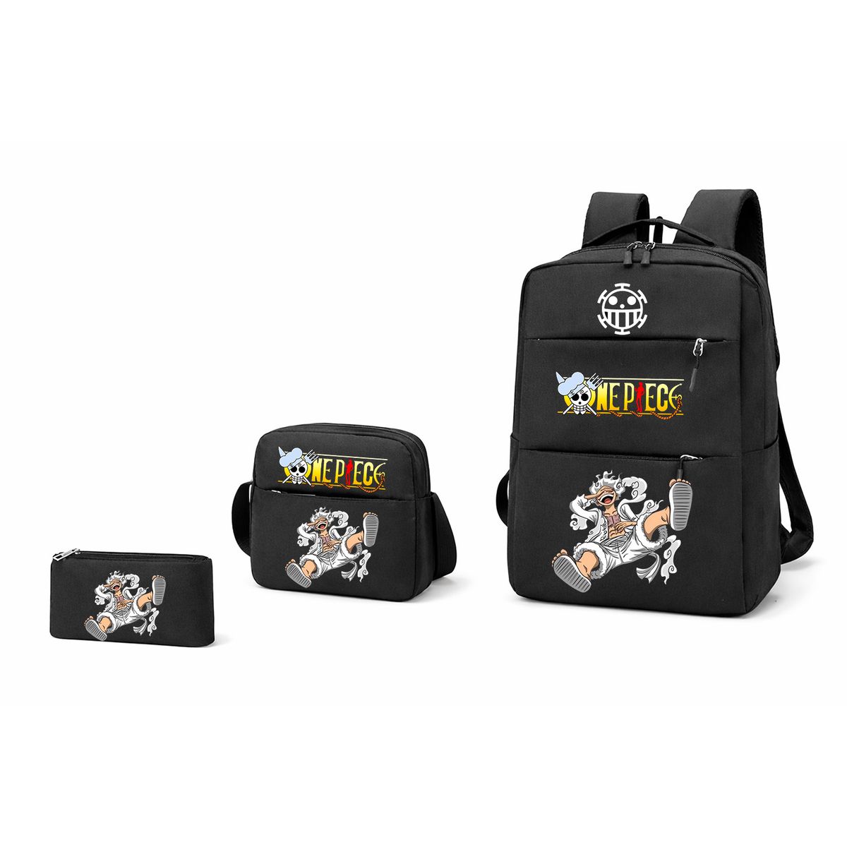 GENERICO - Set Mochila + Banano + Estuche ONE PIECE 2 ENTRADA USB