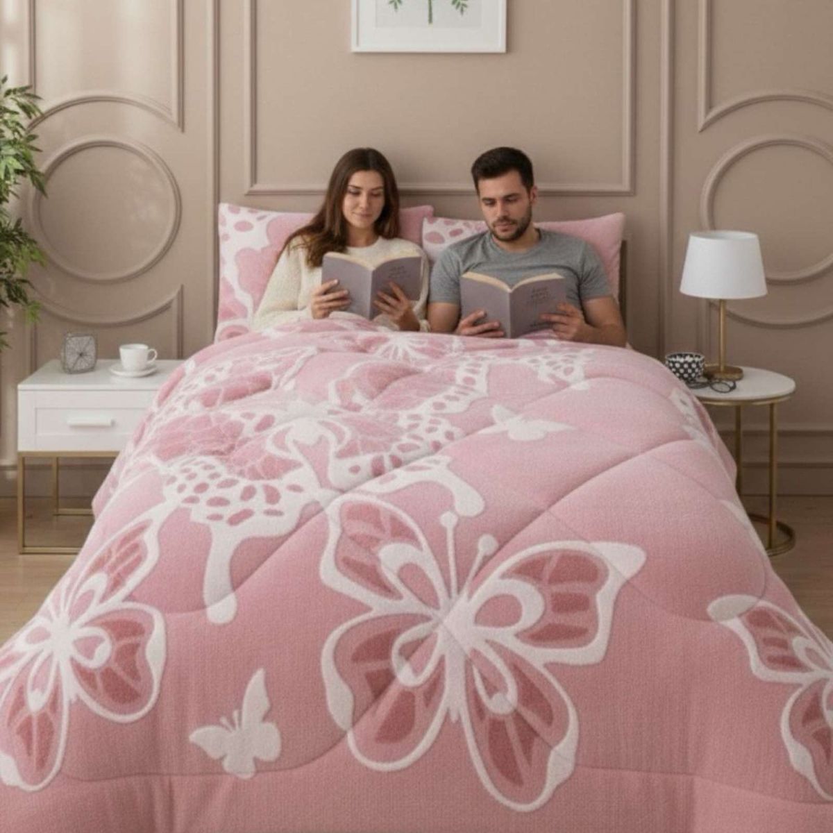 GENERICO - Cubrecama King Chiporro Diseño Mariposa Térmico Suave