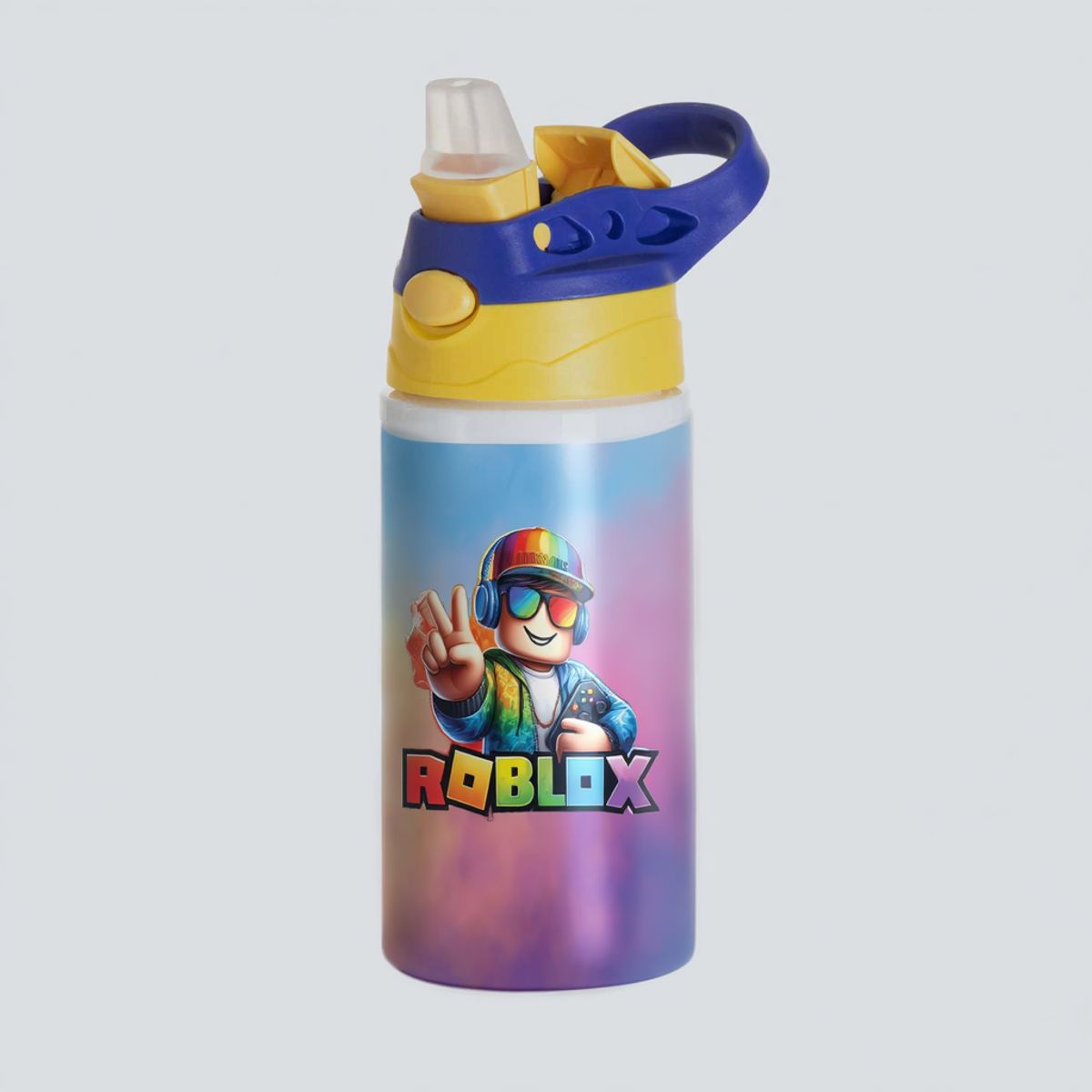 SM - Botella Infantil Roblox 500 ml Aluminio Escolar Gamer Libre de BPA Antiderrame