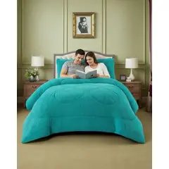 GENERICO - Plumón Cubrecama 2 plazas Sherpa Peludo Invierno Diseño Suave