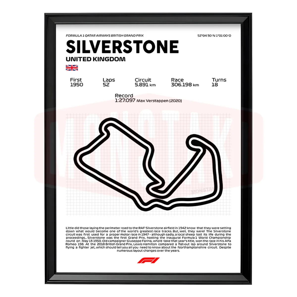 GENERICO - Cuadro Formula 1 Silverstone Reino Unido