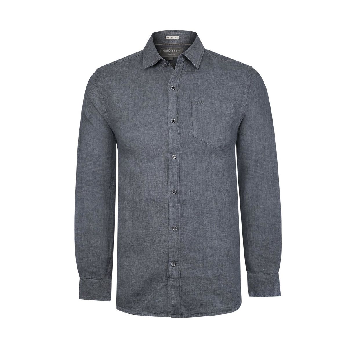ROCKFORD - Camisa Lino Orgánico Hombre Linen Gris ROCKFORD