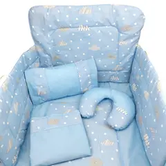 GENERICO - Set Para Cuna Estandar Celeste Nubes