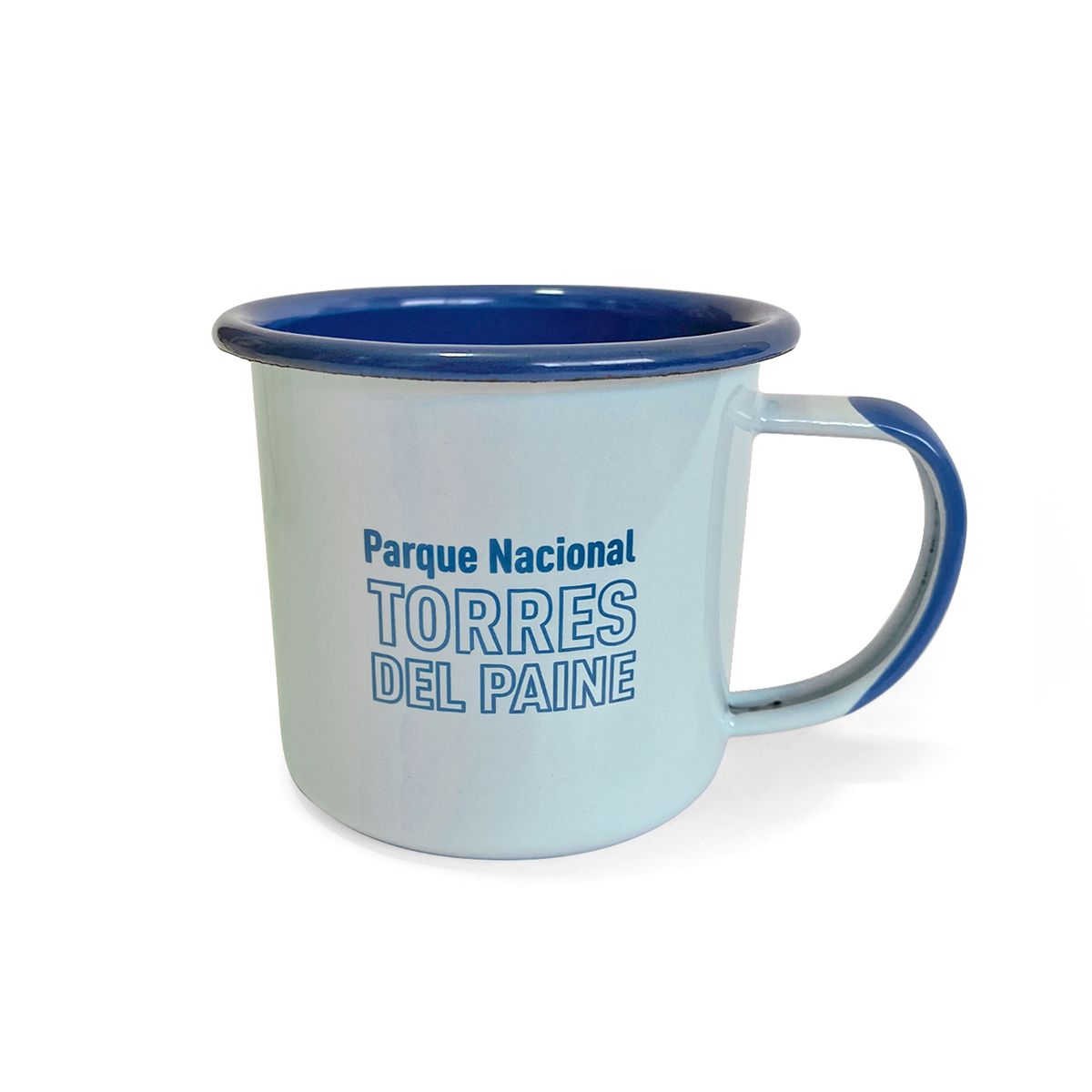 Tazón Mug Acero Esmaltado Fauna Chilena Puma Austral Celeste 330ml Lenga®, marca LENGA - Foto Principal