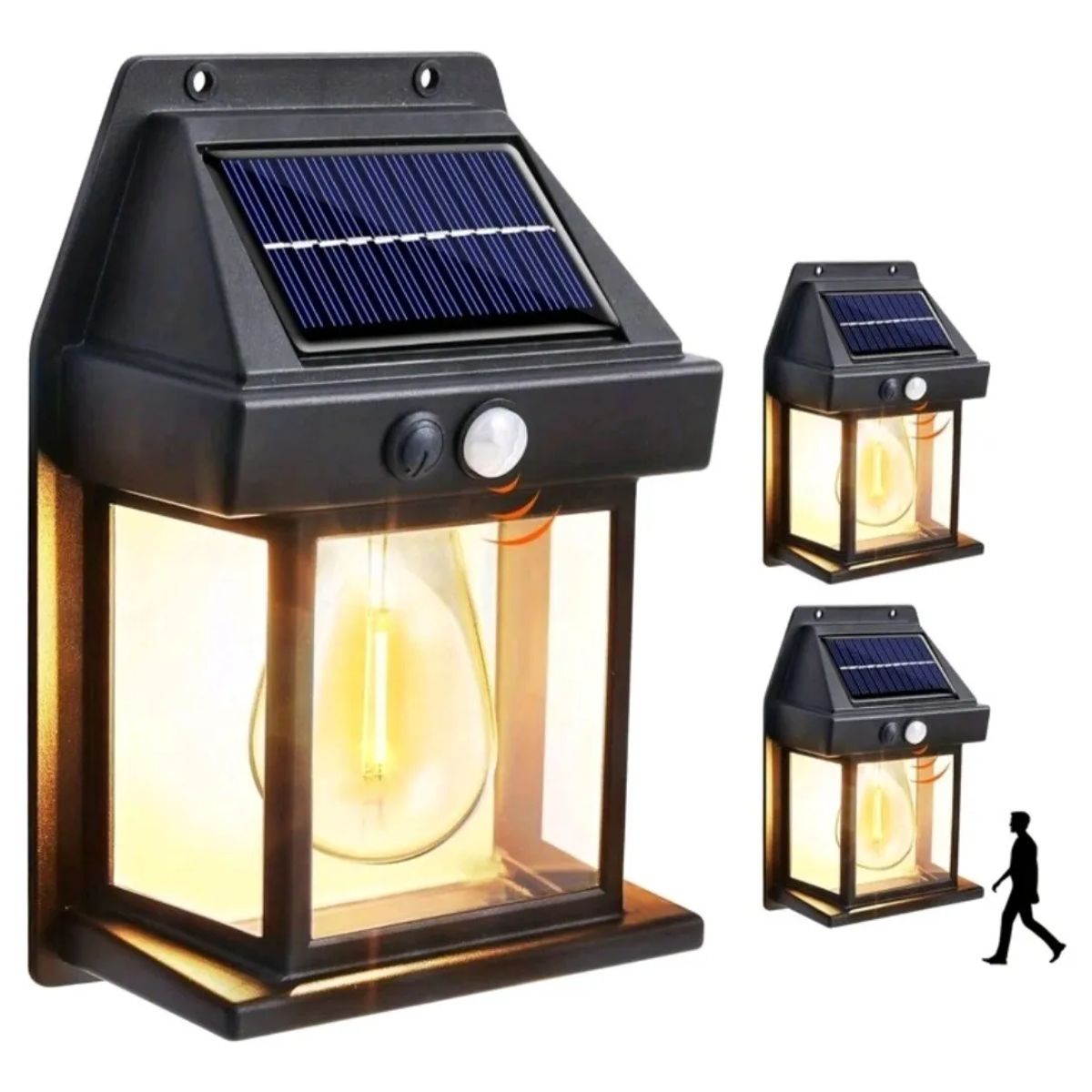 GENERICO - FOCO SOLAR TIPO FAROL SENSOR DE MOVIMIENTO EXTERIOR