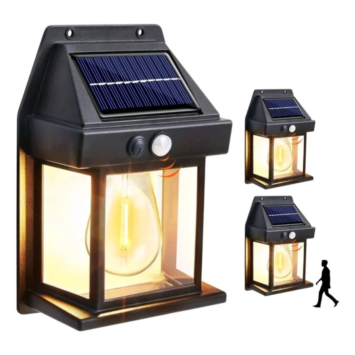 GENERICO - FOCO SOLAR TIPO FAROL SENSOR DE MOVIMIENTO EXTERIOR