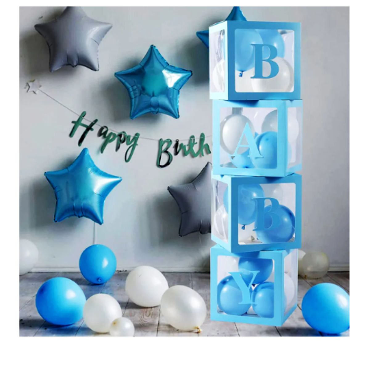 GENERICO - Caja Transparente Baby Shower Y Cumpleaños Decoraciones