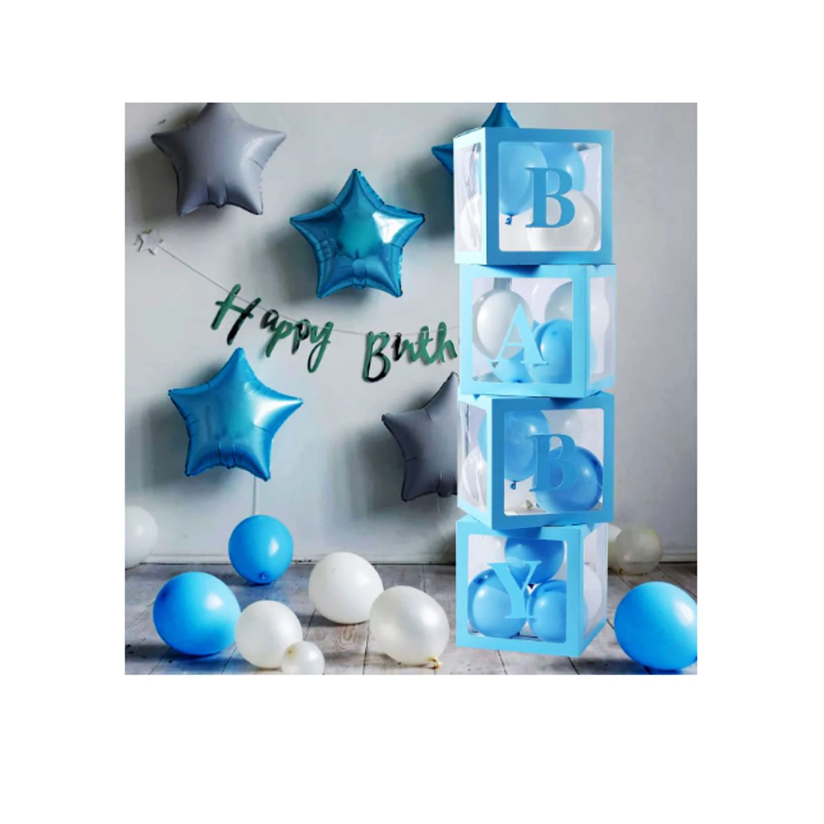 GENERICO - Caja Transparente Baby Shower Y Cumpleaños Decoraciones
