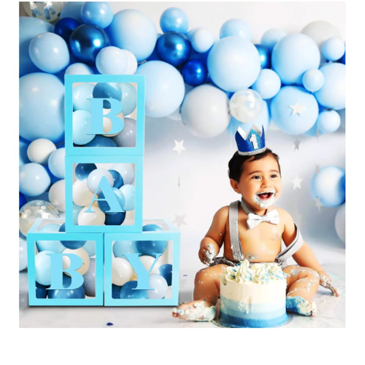 GENERICO - Caja Transparente Baby Shower Y Cumpleaños Decoraciones