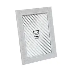 VGO - Marco plástico rústico Blanco 13x18 cm Blanco