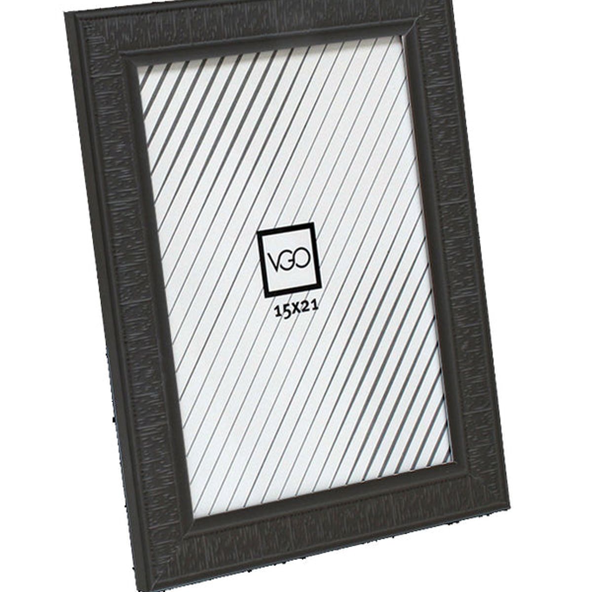 VGO - Marco plástico rústico Negro 20x25 cm Negro Vgo