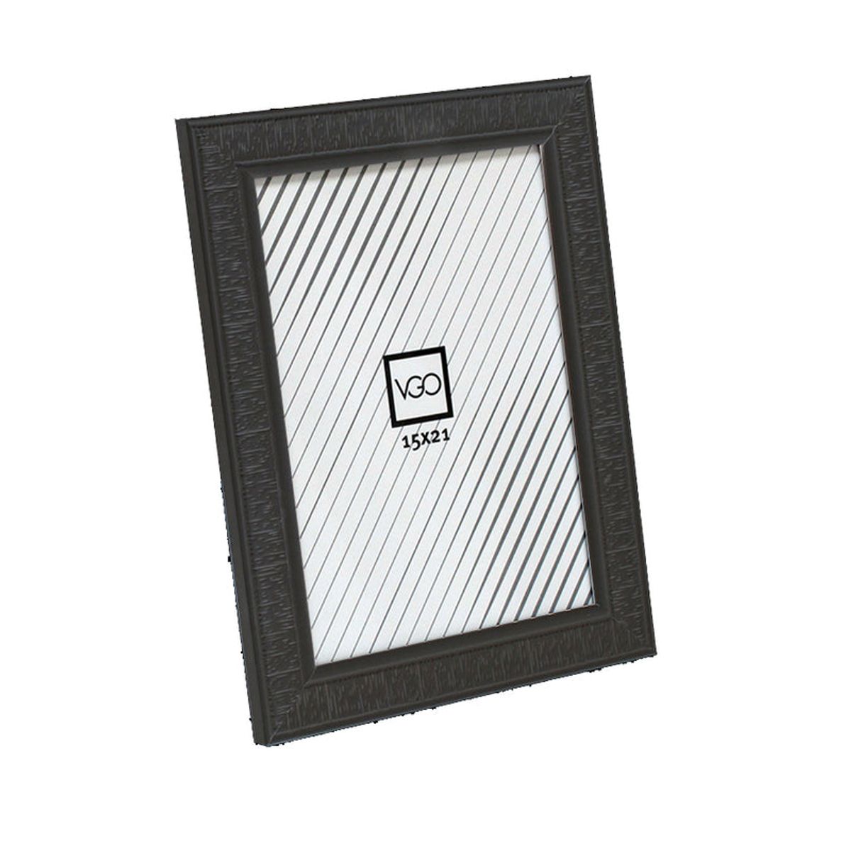 VGO - Marco plástico rústico Negro 20x25 cm Negro Vgo
