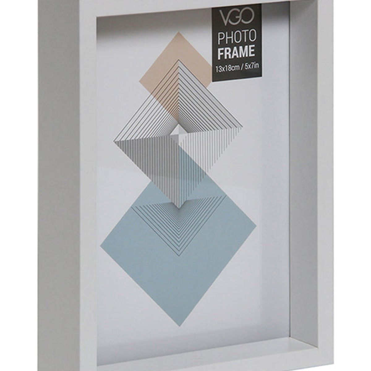 VGO - Marco madera box con profundidad Blanco 10x15 cm Blanco Vgo