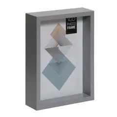VGO - Marco madera box con profundidad Gris 10x15 cm Gris