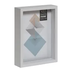 VGO - Marco madera box con profundidad Blanco 13x18 cm Blanco