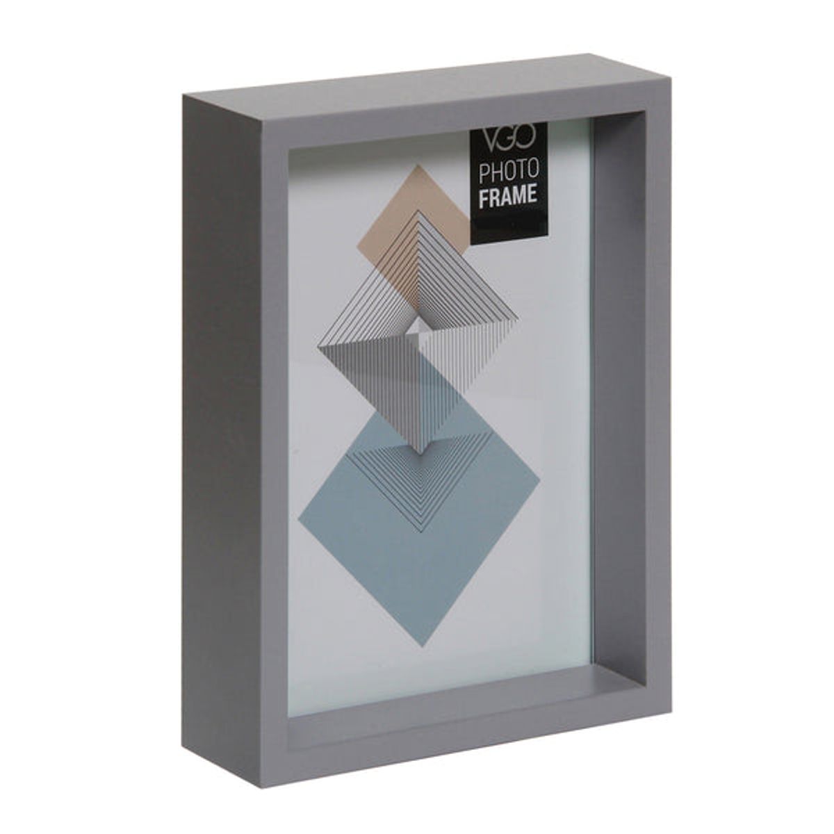 VGO - Marco madera box con profundidad Gris 13x18 cm Gris Vgo