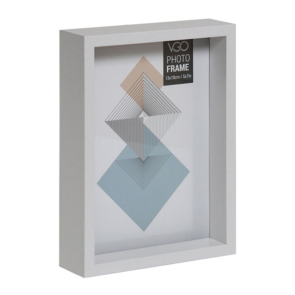 VGO - Marco madera box con profundidad Blanco 20x30 cm Blanco Vgo