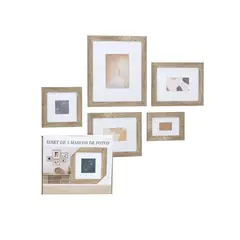 VGO - Marco Set 5 unidades madera 1 10x15 - 1 15x15 - 2 23x18 - 1 25x30 Natural