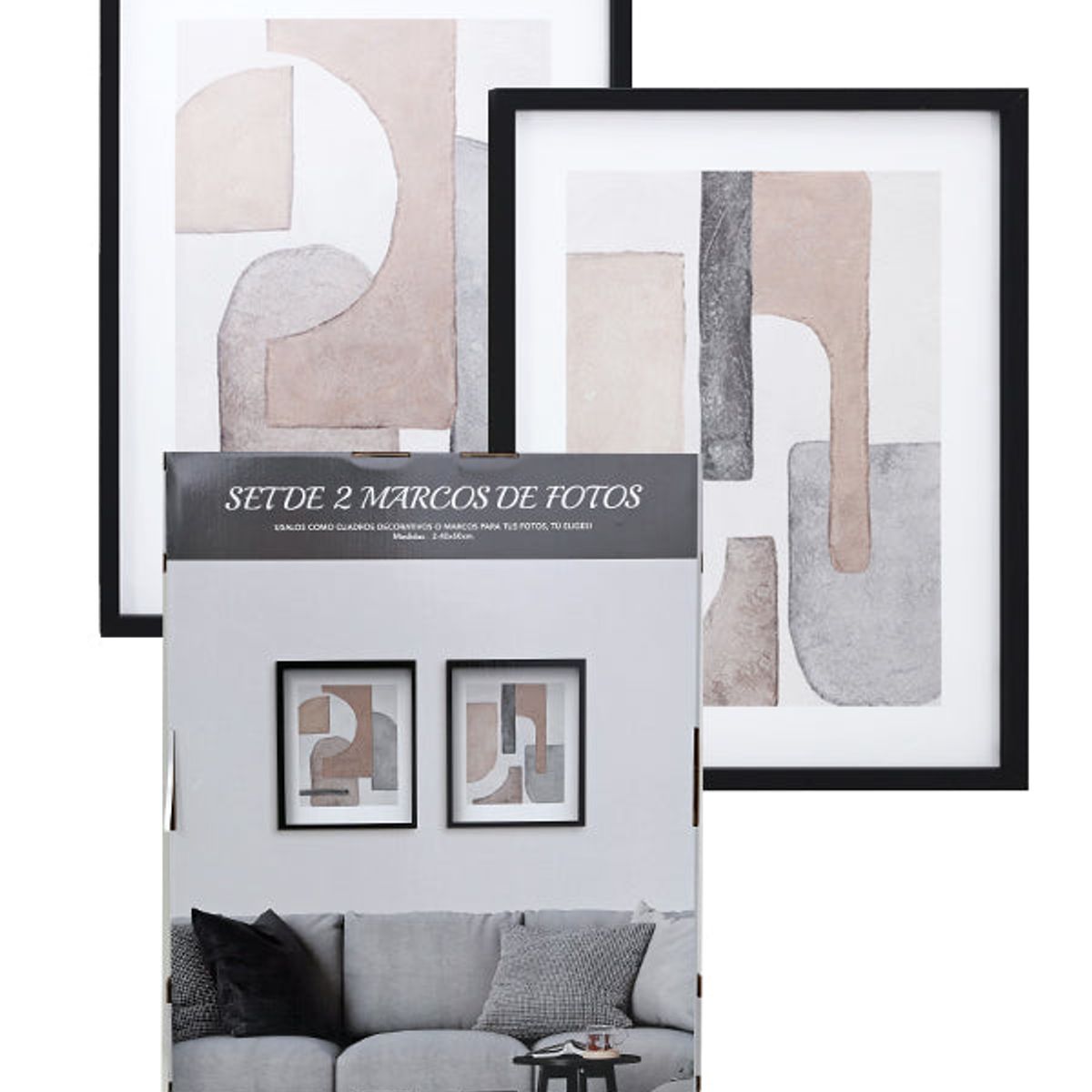 VGO - Marco Set 2 unidades madera 2 40x50  Negro Vgo
