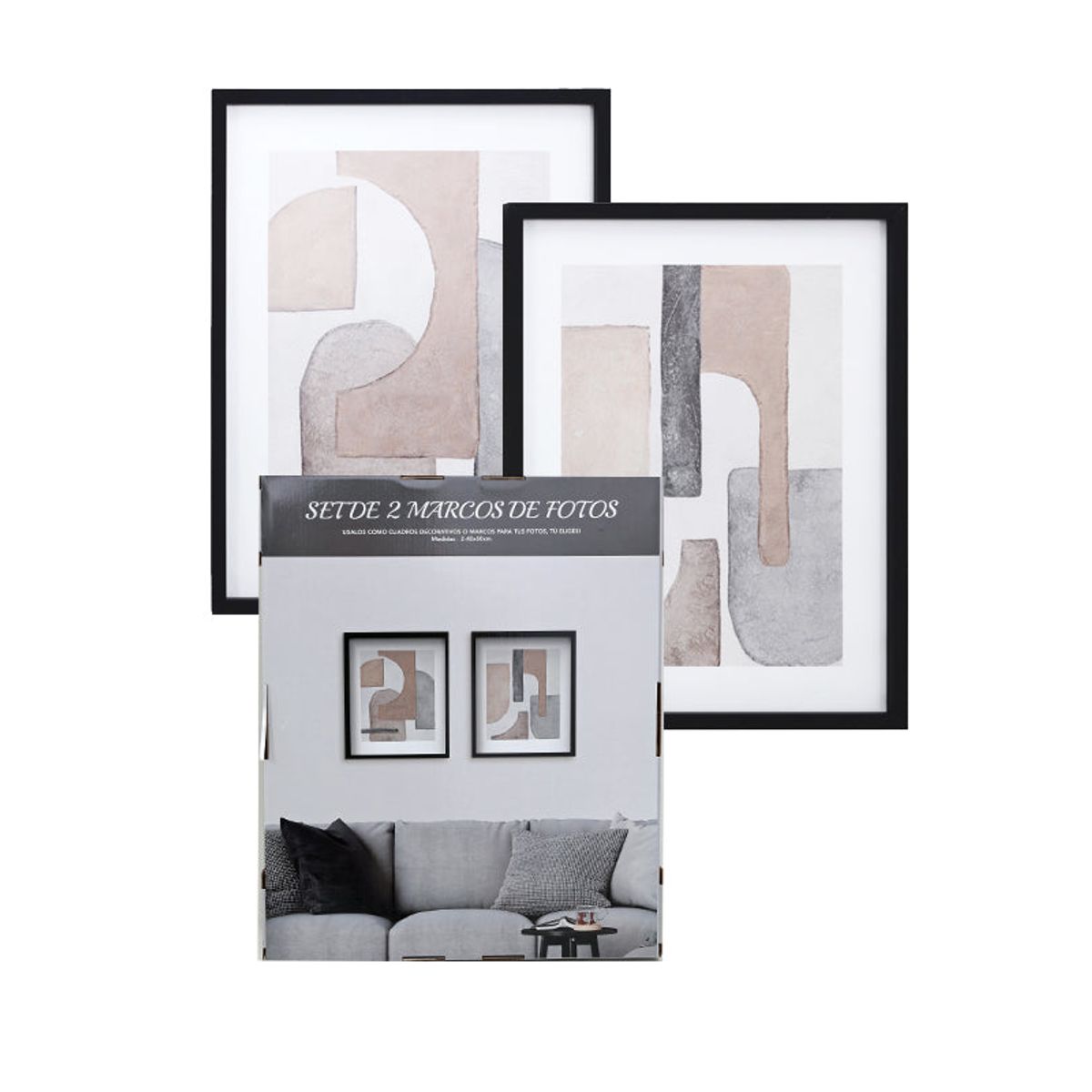 VGO - Marco Set 2 unidades madera 2 40x50  Negro Vgo