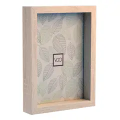 VGO - Marco plástico box simil madera Natural 20x30 cm Natural