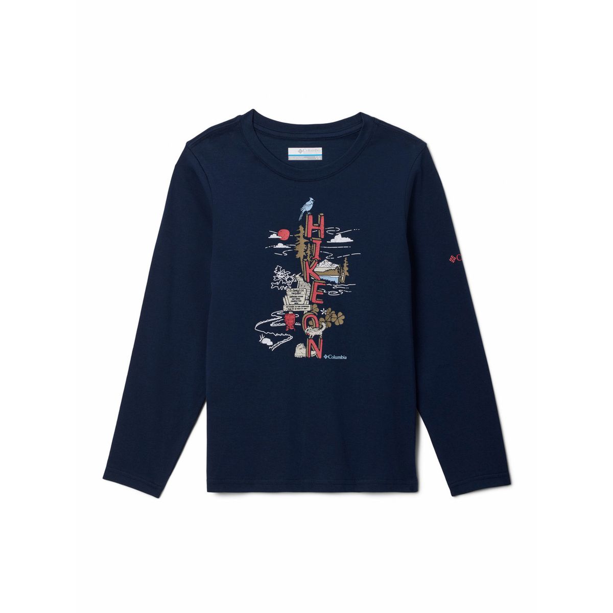 COLUMBIA - Polera ML Niño Dobson Pass Graphic Azul COLUMBIA