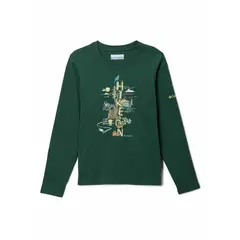 COLUMBIA - Polera ML Niño Dobson Pass Graphic Verde