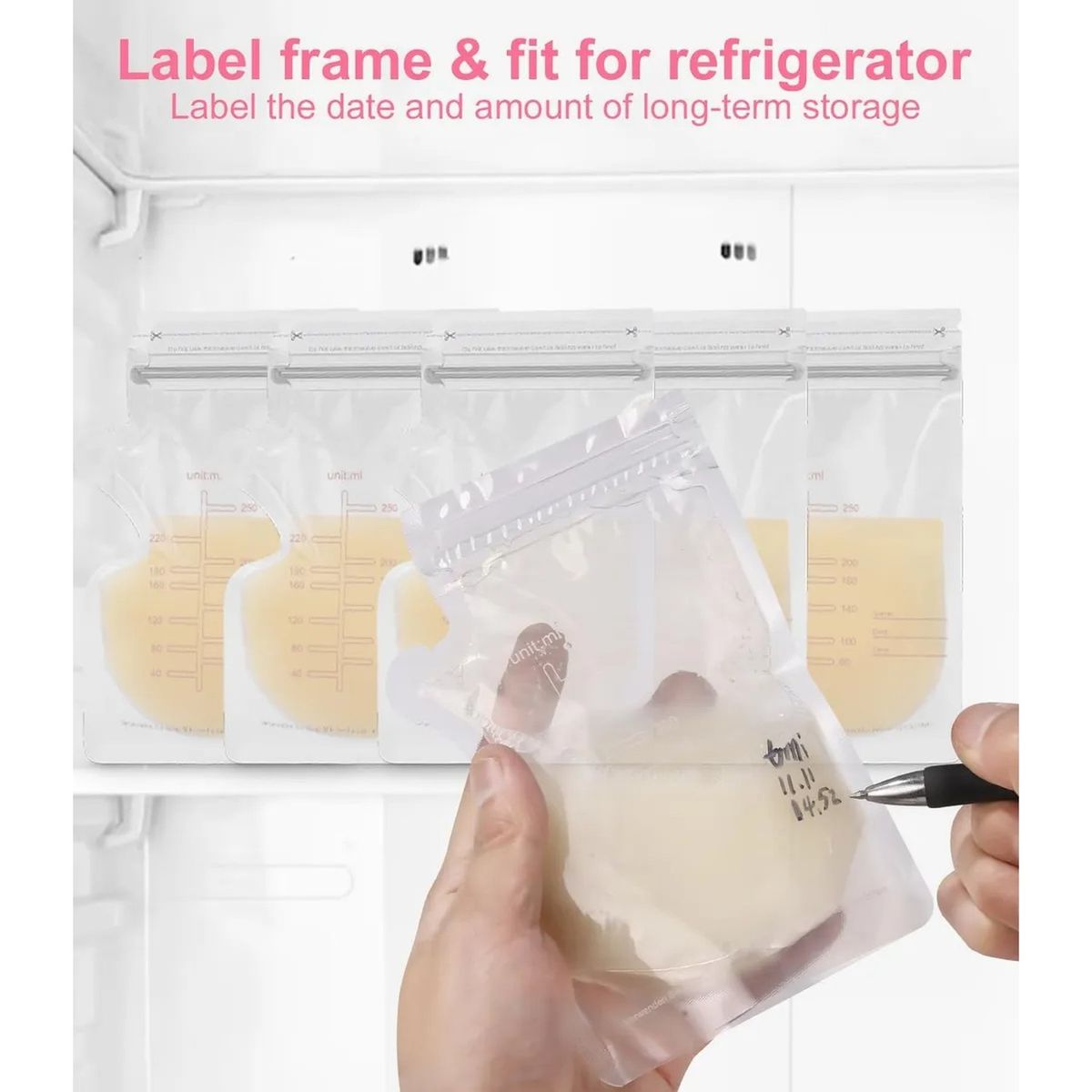 GENERICO - Bolsas de Almacenamiento de Leche Materna 250ml Antiderrame BPA Free