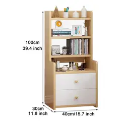 GENERICO - Estantería Organizador de Madera con Cajones Beige