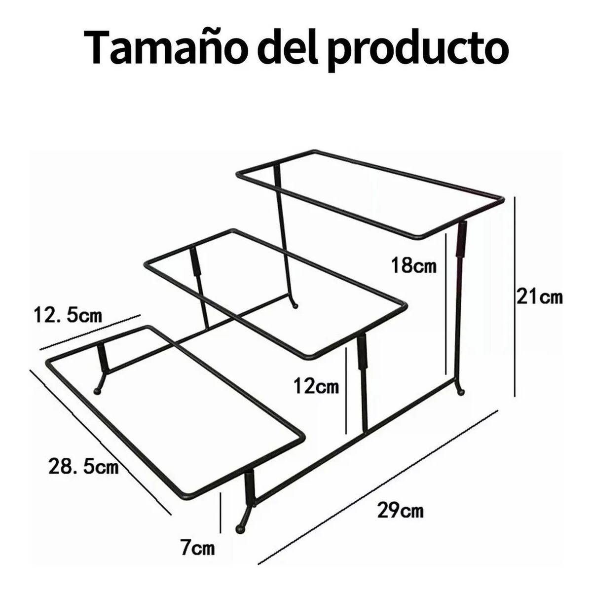 GENERICO - Soporte Para Bandejas Metálico Negro Multiusos