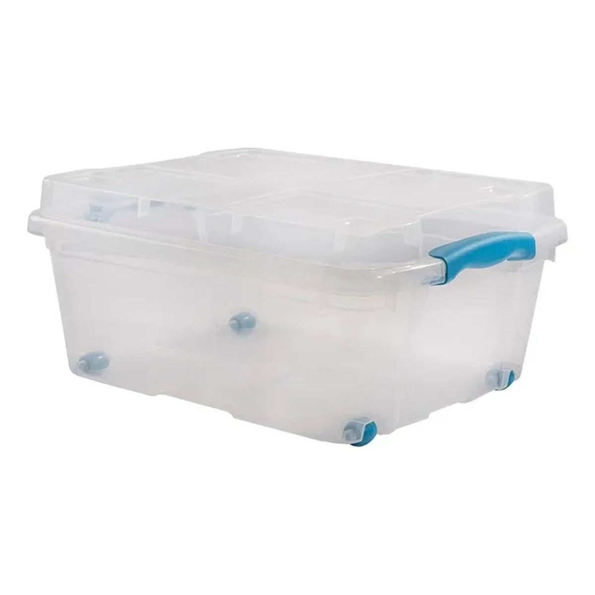 GENERICO - Caja de Almacenamiento Plástica 15L con Ruedas Transparente