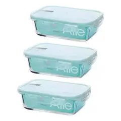 GENERICO - Caja Hermética De Vidrio Borosilicato Transparente Tapa Plástica