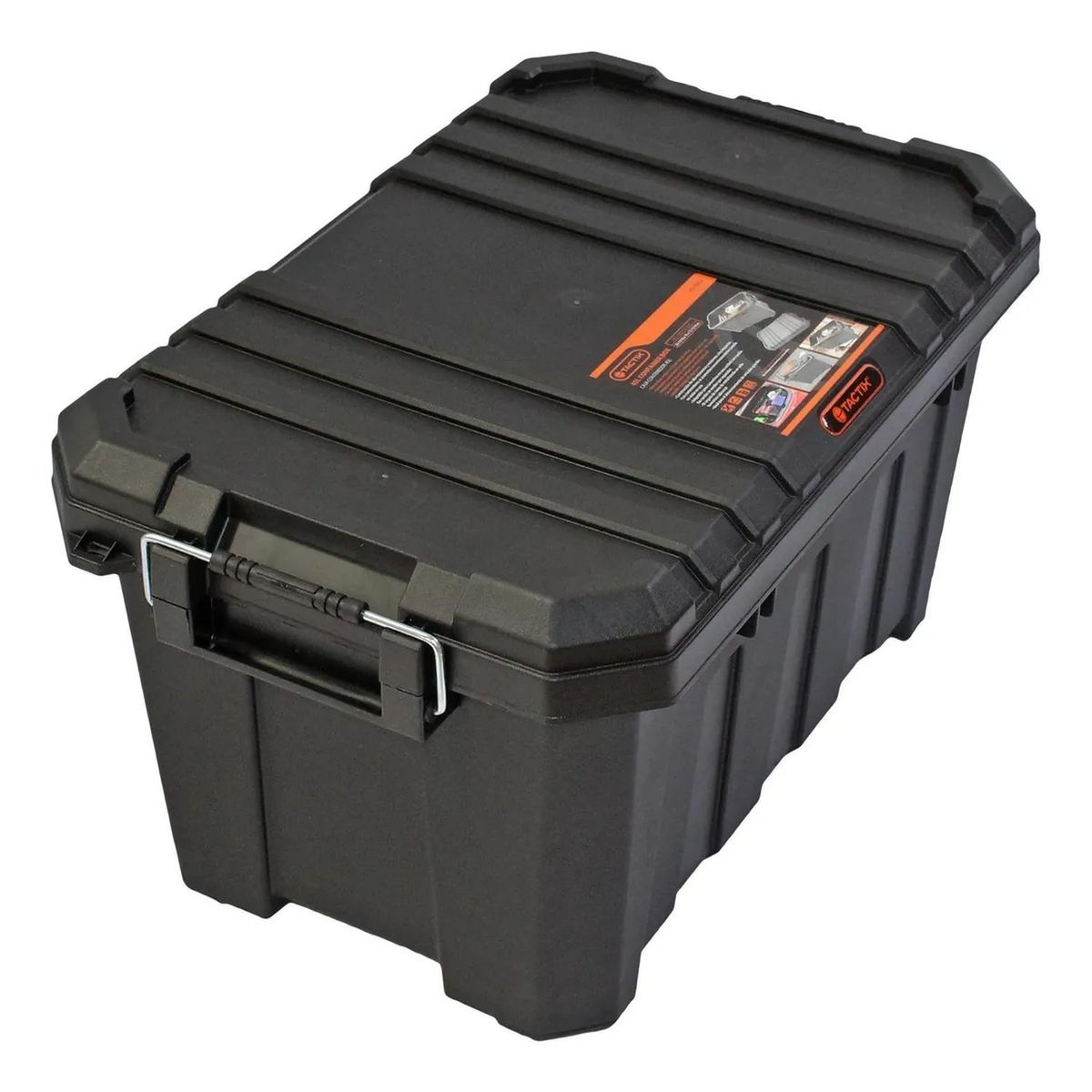GENERICO - Contenedor de Almacenamiento Plástico Resistente Negro 50L