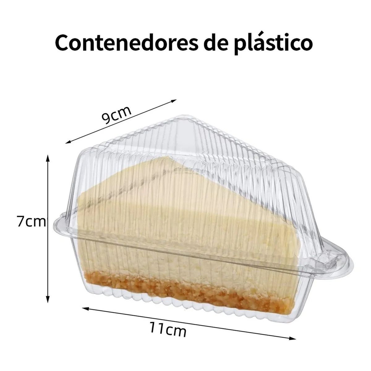 GENERICO - Contenedores Plásticos Transparentes Triangulares 13x115x9cm Repostería