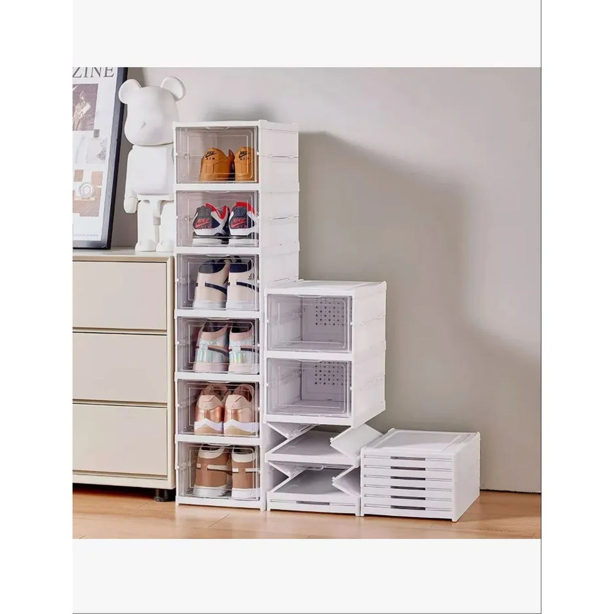 GENERICO - Organizador Zapatero Plastico Modular Blanco
