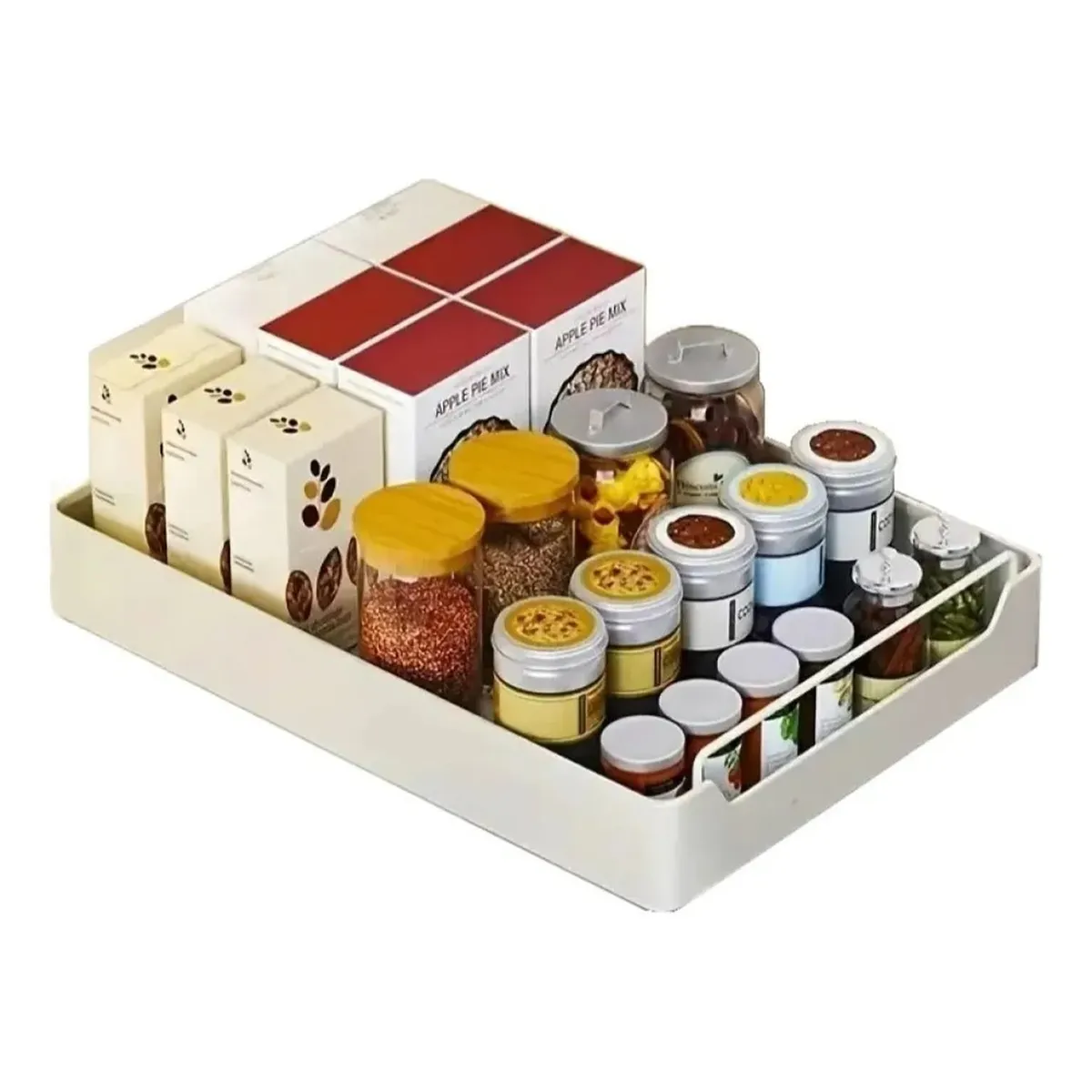 GENERICO - Estante Deslizante Multiuso Adhesivo para Alacena Cocina Blanco