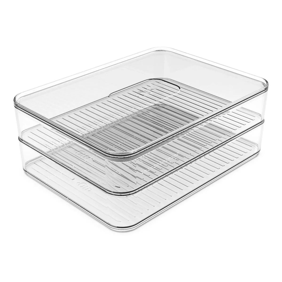 GENERICO - Contenedor De Plástico Transparente Refrigerador Apilable Rectangular