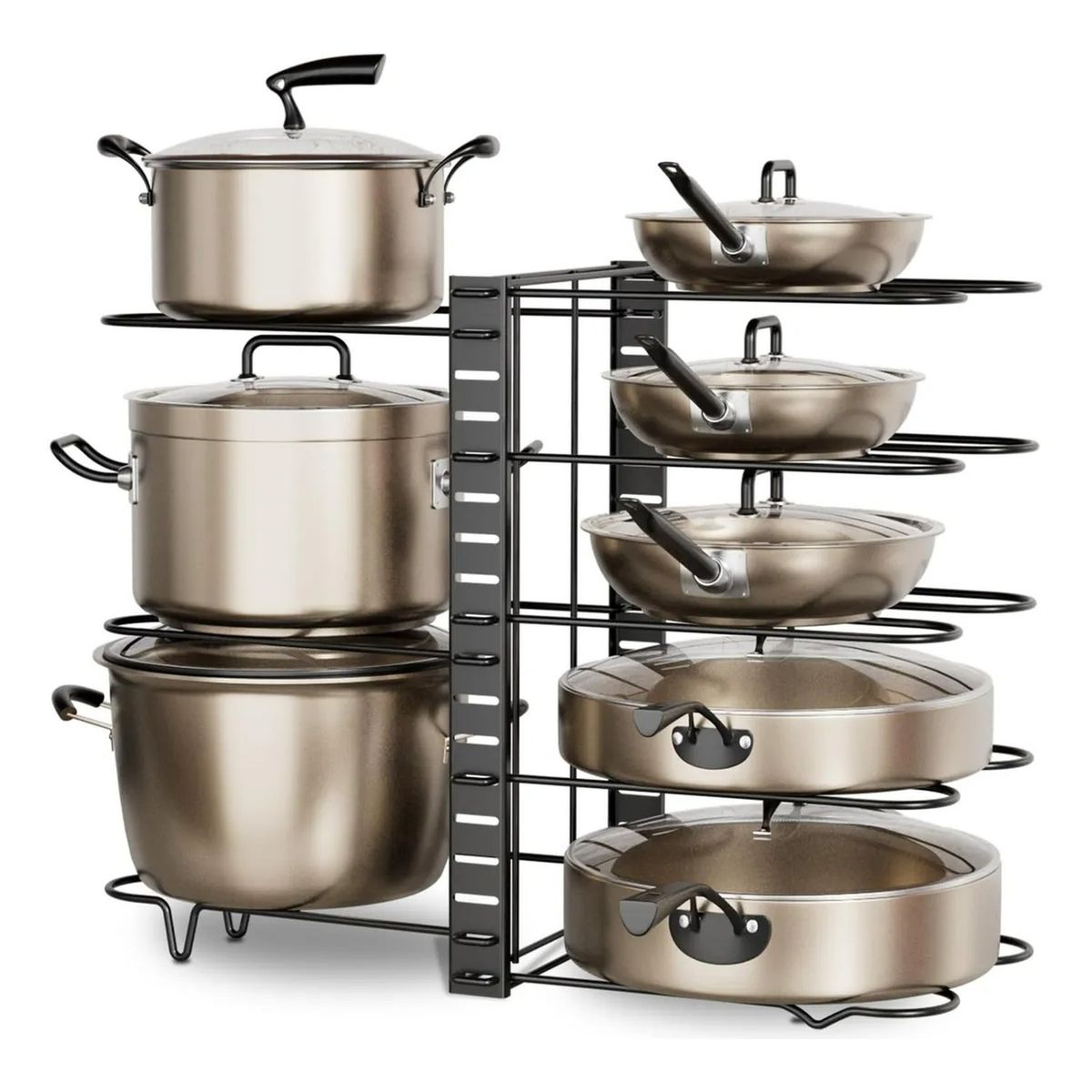 GENERICO - Organizador de Ollas Apilable Metal Ajustable Cocina
