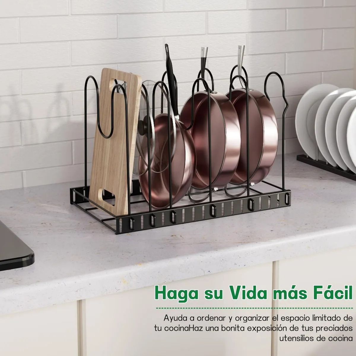 GENERICO - Organizador de Ollas Apilable Metal Ajustable Cocina