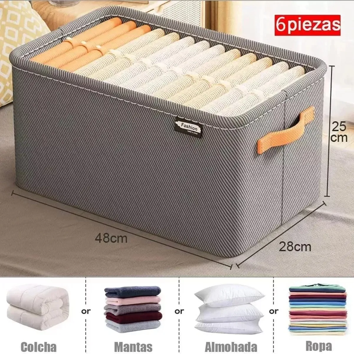 GENERICO - Caja Organizadora De Tela Almacenamiento Plegable 6 Piezas