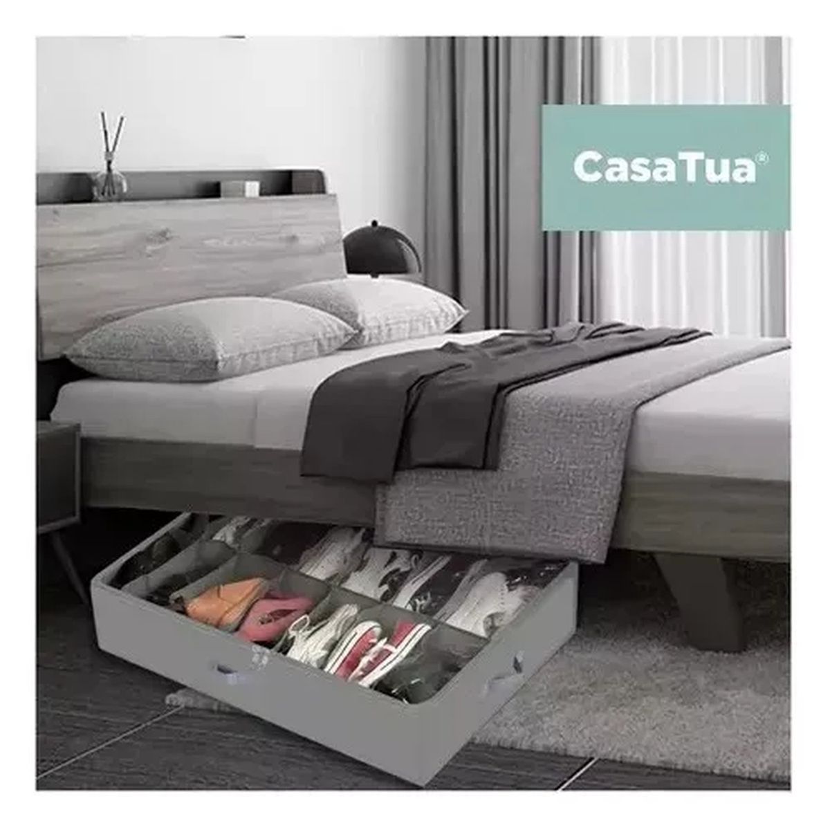 GENERICO - Organizador De Calzado Bajo Cama Tela Gruesa Transparente