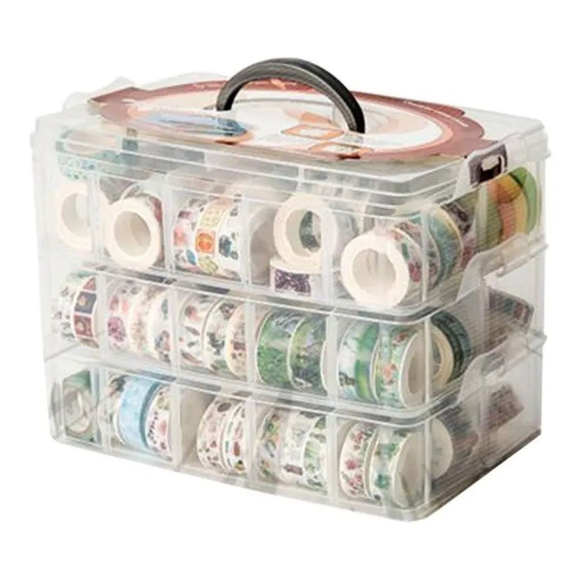 GENERICO - Caja Organizadora De Plástico Transparente Apilable Con Asa