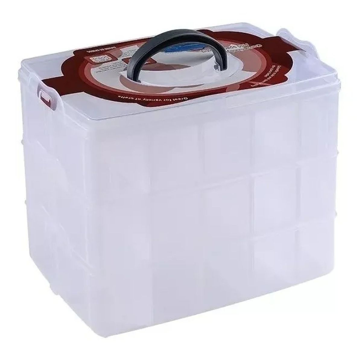 GENERICO - Caja Organizadora De Plástico Transparente Apilable Con Asa