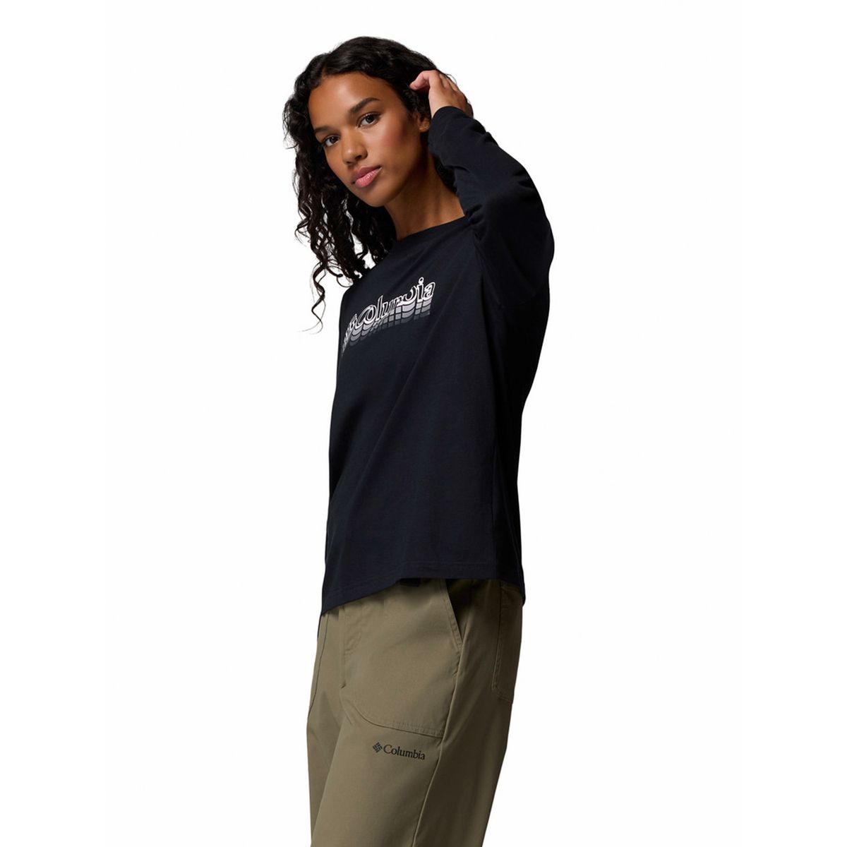 COLUMBIA - Polera ML Mujer Rolling Bend Graphic Negro COLUMBIA