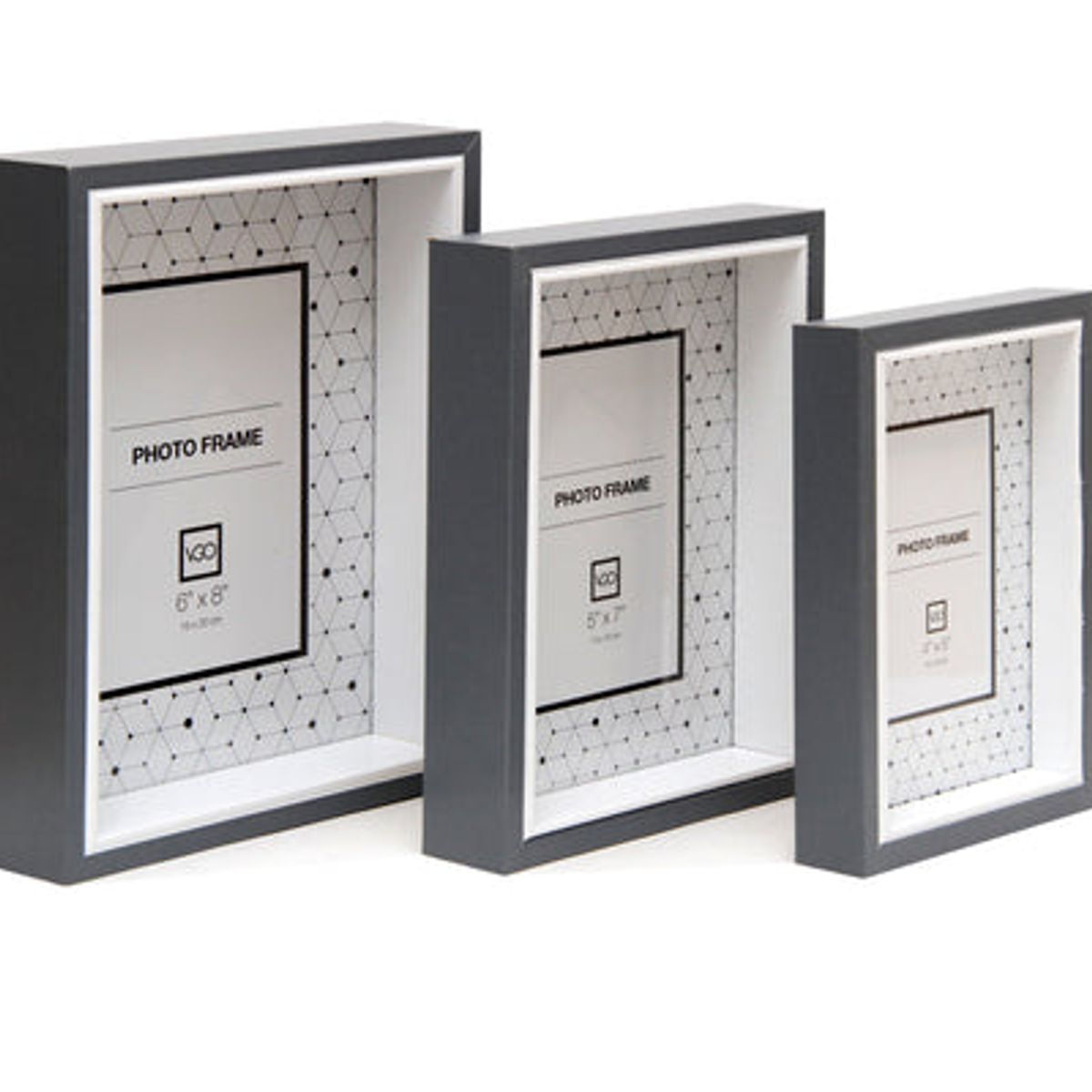 VGO - Marco Set 3 unidades box 10x15-13x18-15x20 cm Marron multiple Gris Vgo