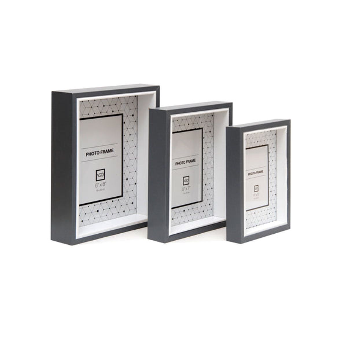 VGO - Marco Set 3 unidades box 10x15-13x18-15x20 cm Marron multiple Gris Vgo