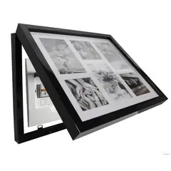 VGO - Caja madera con bisagra 37x31 tapa cajas de electricidad Negro