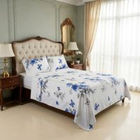 Juego De Sabanas 100% Algodón De 1 Plaza + 1 Funda Almohada - Multicolor - 1 Plaza