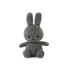 BON TON TOYS - Peluche Miffy Eco Corduroy - 23 cm - 9" Color Gris